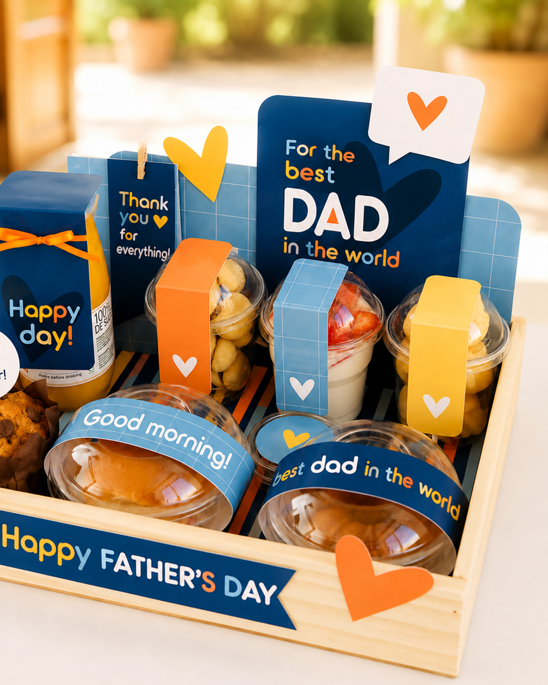 Father's Day themed gift basket