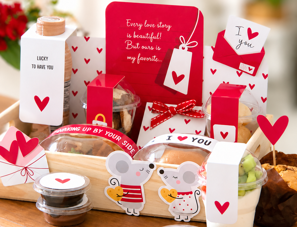 Finished love themed basket ready to post