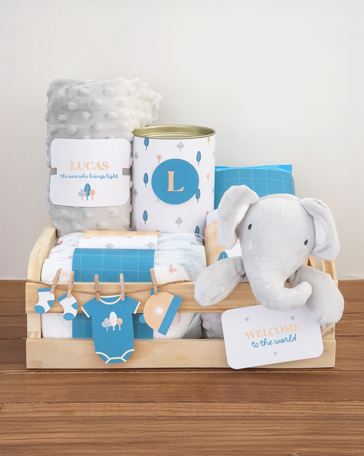 Baby Boy themed gift basket